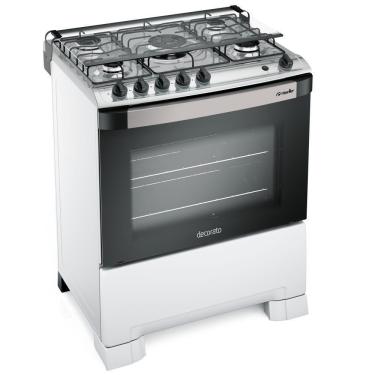 Imagem de Fogão Mueller 5 Bocas Decorato Branco Com Tripla Chama Branco Bivolt