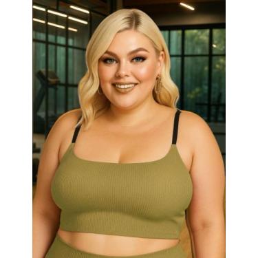 Imagem de Sutiã Plus Size Tecido Canelado Top Grande - c1 - FELÍCIA, Bege, 54