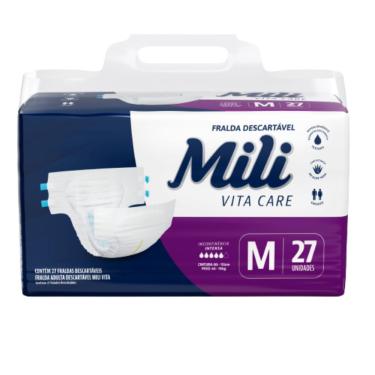 Imagem de Fralda Geriátrica Adulto Mili Vita Tamanho M Pacote c/ 27 fraldas