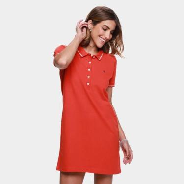 Imagem de Vestido Calvin Klein Polo Piquet Duplo Feminino, Vermelho, M