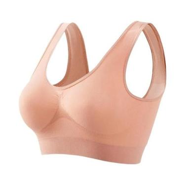 Imagem de Sutiã Esportivo Feminino Sem Costura Com Efeito Push-Up, Sem Aro, Tama