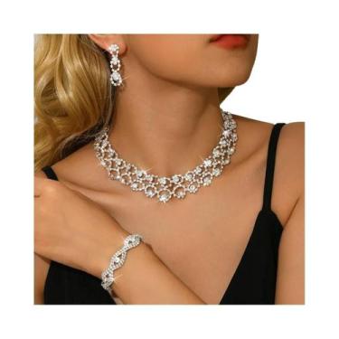 Imagem de Conjunto De Joias Femininas De Luxo Leve: Colar E Brincos Para Casamen