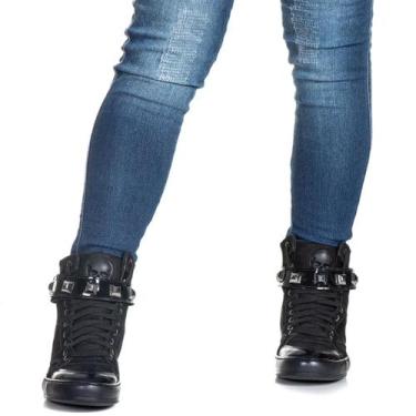 Imagem de Tênis Sneaker Feminino Piramide Cano Alto Fitness Academia Caveira Cou