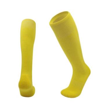 Imagem de Meias Esportivas Unissex Respiráveis Acima Do Joelho Para Futebol, Rug