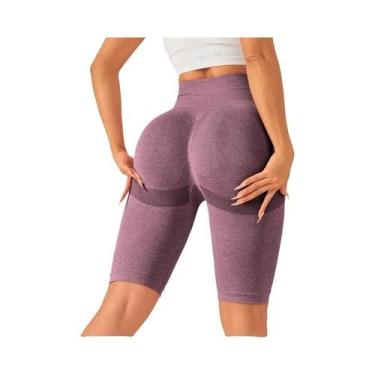 Imagem de Leggings Esportivas Sem Costura Para Mulheres, Shorts De Yoga Com Cont