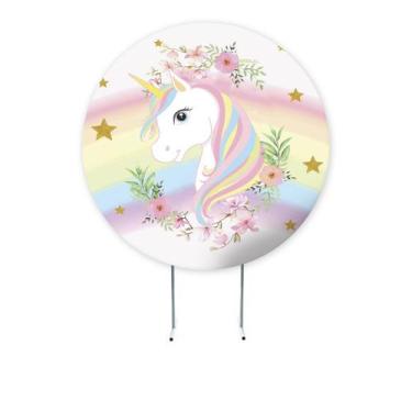 Imagem de Painel de Unicornios,Cavalos, Mágicos, Painel Redondo, Painel de Festa