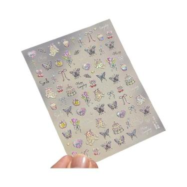 Imagem de Adesivos Decorativos Para Unhas Em Forma De Bolha De Gato Brilhante 5D