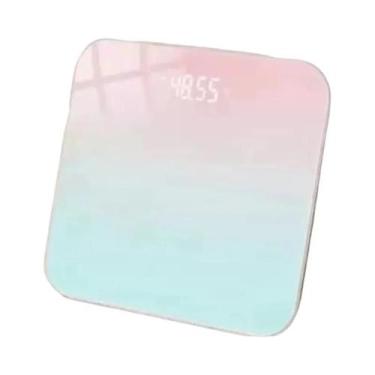 Imagem de Balança Digital De Vidro Com LED Gradiente Para Banheiro, Display Inte