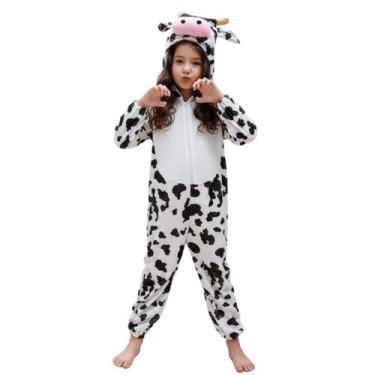 Imagem de Fantasia Infantil Vaquinha Meninas Com Capuz Macia Festa - - anjo da m