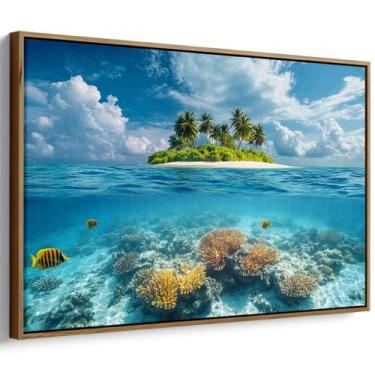 Imagem de Quadro Mar de Coral e Vida Exuberante - Mioquadros, 120x80 cm, Tabaco