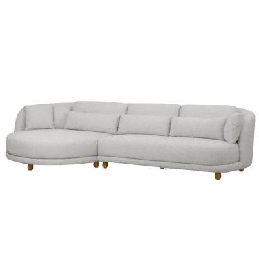 Imagem de Sofá 05 Lugares 330cm Arizona Com Chaise Direito Bouclé Cinza Claro - Nexta Casa