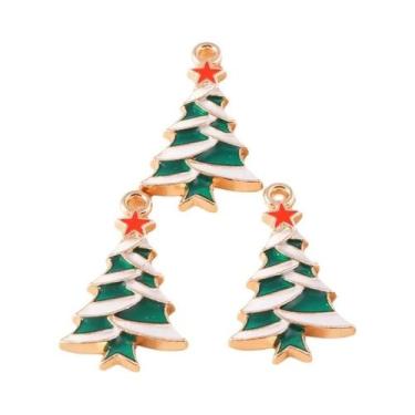 Imagem de Pingentes De Natal Em Formato De Floco De Neve, Árvore, Cervo E Boneco