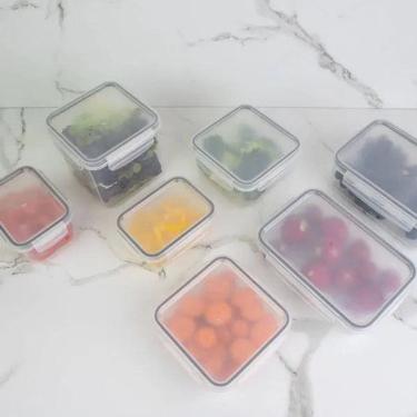 Imagem de Kit de potes organizadores de geladeira retangular Ou 6 peça