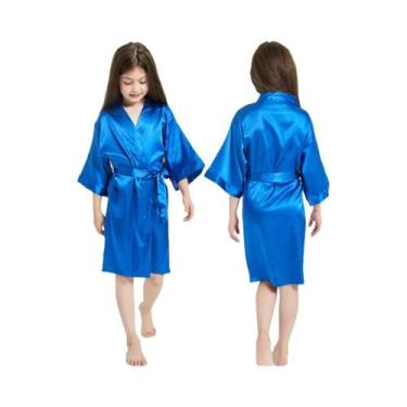 Imagem de Quimono De Seda Rosa Para Meninas, Robe De Banho Para Bebês E Crianças