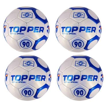 Imagem de Kit 04 Bola De Futsal Topper 90 Oficial Costurada à Mão-Masculino