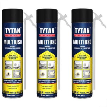 Imagem de Espuma Expansiva Multiuso Poliuretano 500ml 320g 3 Unidades - Tytan Se