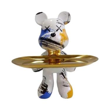 Imagem de Estatueta De Urso Moderna De Graffiti De 21cm, Decoração Para Casa, Es