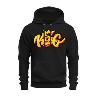 Imagem de Moletom Canguru Blusa De Frio Confortável Estampado King Rei-Unissex