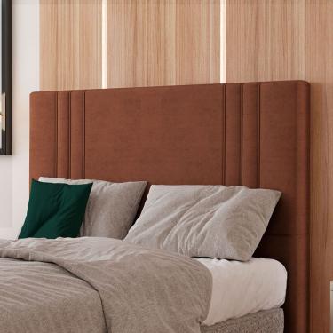 Imagem de Cabeceira Estofada Queen 160 Cm Diamante Veludo Terracota