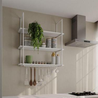 Imagem de Prateleira Decorativa Londres 95 Cm Branco - Móveis Iberia