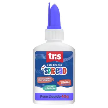Imagem de Cola Branca Tris Spread 40G com Secagem Rápida Atóxica Aplicação Precisa Embalagem Única Azul