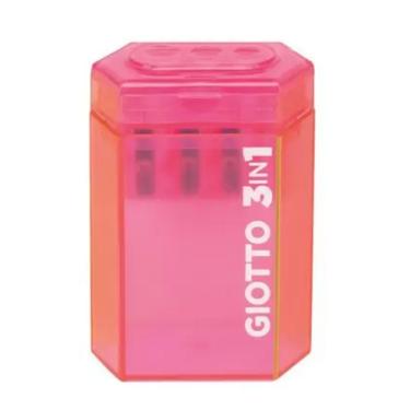 Imagem de Apontador de Lápis Giotto 3 em 1 com Depósito Blister com Três Orifícios para Grafite Até Ø 11 mm Rosa
