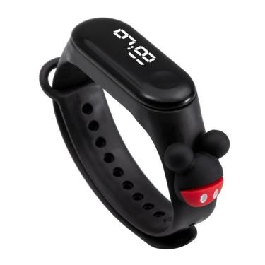 Imagem de Relógio Infantil Menino Spiderman Pikachu Digital Esportivo com Pulseira de Silicone à Prova D’água LED Preto OEM