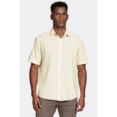 Imagem de Camisa Aramis Manga Curta Regular Linho Algodão Amarelo-Masculino