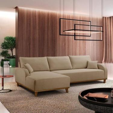 Imagem de Sofá 4 Lugares com Chaise Lado Esquerdo 300cm em Linho Mercúrio - Le e