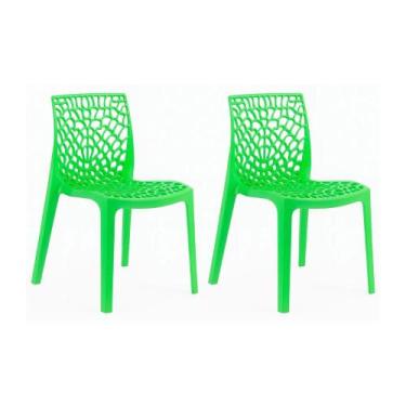 Imagem de Kit 2 cadeiras de jantar cozinha Gruvyer - Verde Claro - Laraz