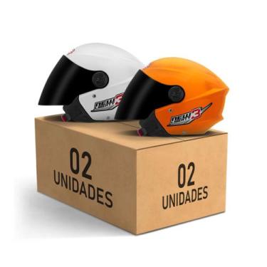 Imagem de Kit 2 Capacetes New Liberty 3 Aberto Viseira Fumê Pro Tork Masculino F