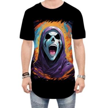 Imagem de Camiseta Longline Máscara de Caveira Estilosa 7 - Kasubeck Store®, P