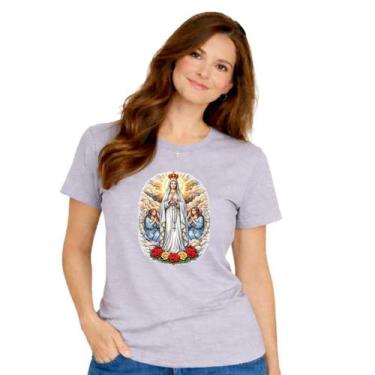 Imagem de Camiseta Básica Baby look 100% Algodão Católica Estampa em DTF de Noss