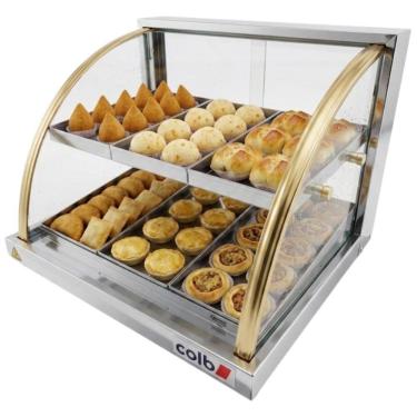 Imagem de Estufa Para Salgados 6 Bandejas Dupla Com Umidificador Inox Ouro Curva Colb