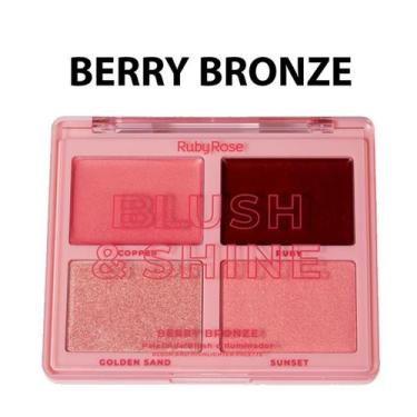 Imagem de Paleta de Blush e Iluminador Ruby Rose HBM1001, BERRY BRONZE