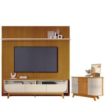 Imagem de Estante Home Theater Com Bancada Suspensa Luna com Aparador para Sala 