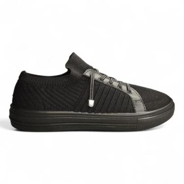 Imagem de Tênis Feminino Tecido Elastico Slip On Moleca 5776.102, Preto, 36
