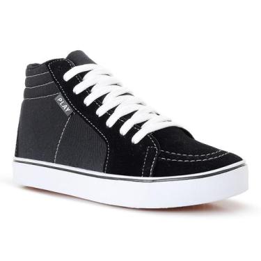 Imagem de Tênis Bota Academia Esportiva Casual Play, 38, Preto, Branco