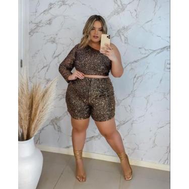 Imagem de Crooped com manga plus size ombro so - Fanfan