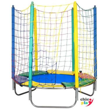 Imagem de Cama Elástica 1,50M ChicoPlay Lona Azul Nacional Sem Emenda