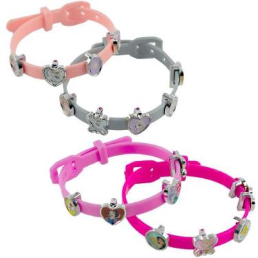 Imagem de 2 Kits Pulseira Brinquedo Infantil Menina Frozen E Princesa - Etitoys