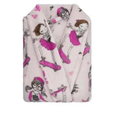 Imagem de Roupão  Infantil Microfibra Bailarina Camesa Tamanho G