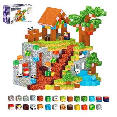 Imagem de Brinquedo Blocos De Montar Magnéticos Cubos Crafts 100 Pçs DESENHO:CAS