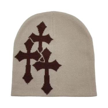 Imagem de Gorro Tricotado Unissex Com Estampa De Letras Em Sânscrito Japonês Y2K