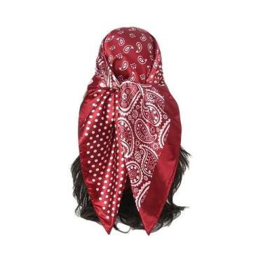 Imagem de Lenço De Seda Luxuoso Para Mulheres 90x90cm, Estampado, Grande, Acessó