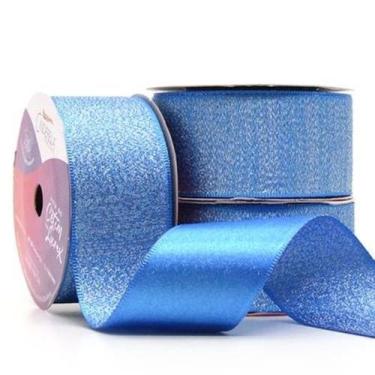 Imagem de Rolo Fita De Cetim Lurex Brilho 38mm 10 Metros N9 para Artesanato Laço
