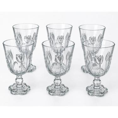 Imagem de Jogo de 6 taças Tulipa Agua Suco em cristal 280ml A14cm Mesa