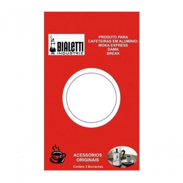 Imagem de Kit Reparo Bialetti Moka Express 3 Anéis de Vedação Borracha com Filtro de Aço para Cafeteira 1 Xíc