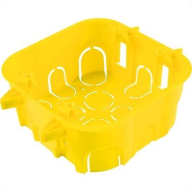 Imagem de Caixinha De Luz Pvc Para Drywall Tramontina Amarela 4X4 - Kit C/10 Pec