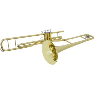 Imagem de Trombone De Pisto Tenor Laqueado Dourado c/Case New York